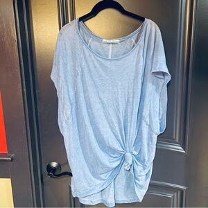 We The Free Blue Tie Front Relaxed T-Shirt